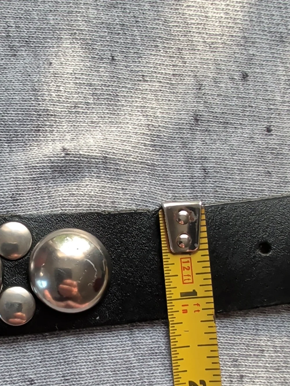 Black Studded Leather Belt 38